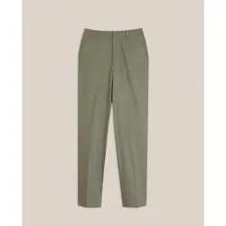 Pantalones rectos de mujer de algodón con un toque elástico