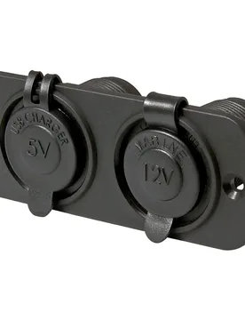 Doulbe Flush Frame With Usb 2.4a&standard Socket Black One Size unisex - Talamex - FashionsVida