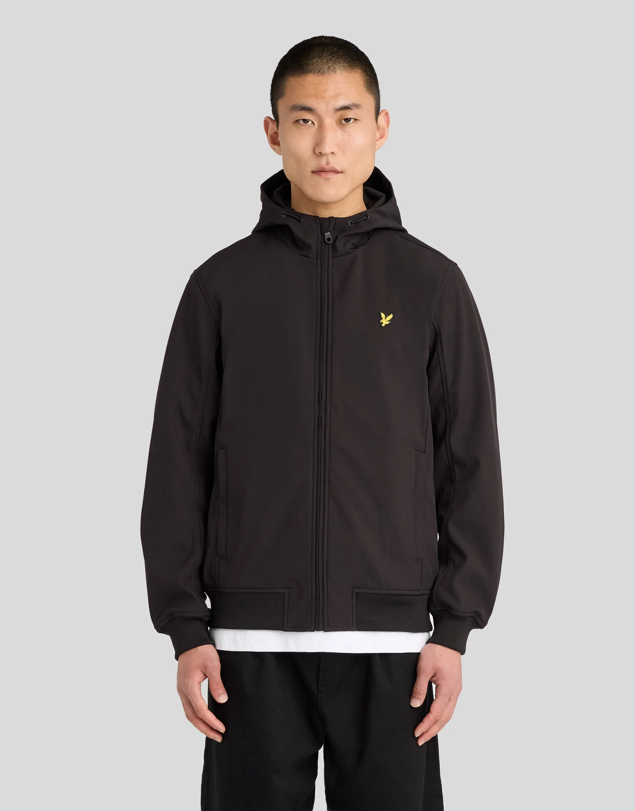 Men's Mesh Lined Softshell Jacket Jet Black - Lyle & Scott - FashionsVida