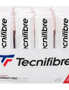 Pro Contact 0.6 Mm Tennis Overgrip 50 Units White One Size - Tecnifibre - FashionsVida