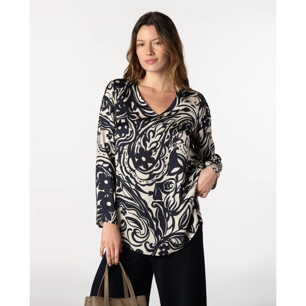 Blusón de mujer de twill con estampado de paisley - Naulover - FashionsVida