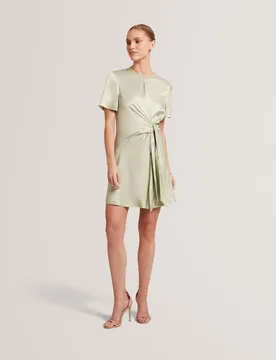 Satin Mini T-Shirt Dress Green female - Ted baker - FashionsVida
