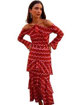 Top de mujer estampado con escote bardot - MIPHAI - FashionsVida