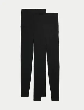 Maternity 2 Pack Over Bump Leggings Black female - M&S - FashionsVida