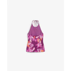 Top de mujer estampado con cuello halter