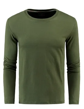 New Korean Fashion Versatile Top Pure Cotton Round Neck With Bottomed Shirt Large Long Sleeve T-Shirt Men'S Spring And Autumn - Aliexpress - FashionsVida
