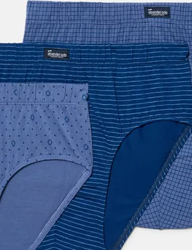 Pack de tres slips semicortos de hombre con algodón estampado - Abanderado - FashionsVida