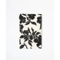 Echarpe flores blanco y negro