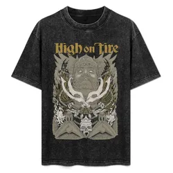 High on Fire Poster T-Shirt Daily Casual Short Sleeve Tee Shirt