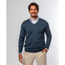 Jersey de hombre 100% algodón en azul oscuro