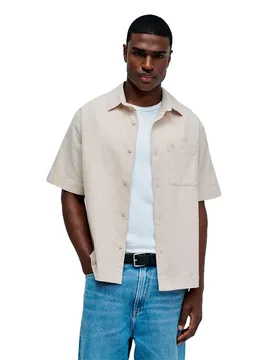 Camicia A Maniche Corte 2101212 Beige S - Salsa Jeans - FashionsVida