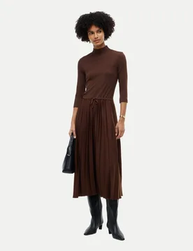 Slim-Fit Midi Kleid Braun L - Tommy hilfiger - FashionsVida