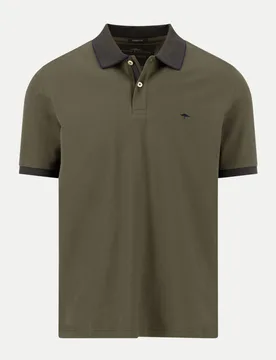 Poloshirt mit Kontrastdetails Grün L - Fynch-Hatton - FashionsVida