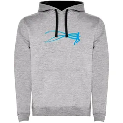 Felpa Con Cappuccio Stella Run Two-colour Heather Grey / Black XL