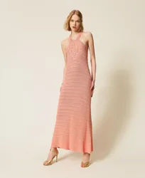 Robe longue en maille avec crochet