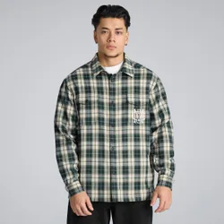 Manchester United Archive Plaid Overshirt Green XL