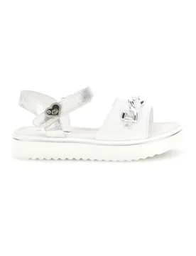 Sandali Bianchi e Argento con Applicazioni E534 31 - Energy - FashionsVida