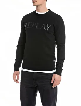 Maglione Uk2505.000.g23138 Black S - Replay - FashionsVida