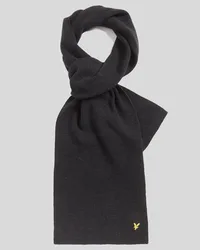 Men's Lambswool Blend Ribbed Scarf Jet Black Marl