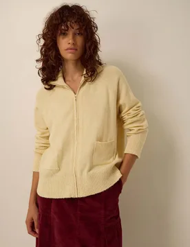 Funnel Neck Zip Cardigan Yellow female - Monsoon - FashionsVida