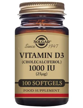 Vitamina D3 1000 Ui 25 Mcg 100 Unità Blue - Solgar - FashionsVida