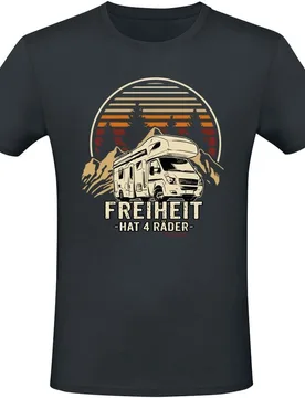 T-Shirt - Freiheit hat 4 Räder - M - für Männer - Größe M - schwarz - Männer - male - Sprüche - FashionsVida