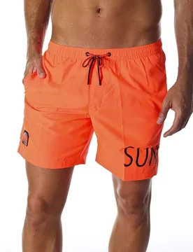Short De Bain Ari Elastic Waist Orange L - Sundek - FashionsVida