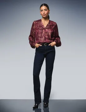Womens Abstract Metallic Overhead Shirt - Berry - Size 22 Uk - Wallis - FashionsVida