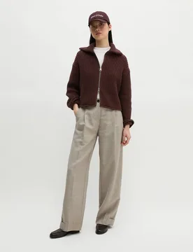 Cárdigan suelto con cremallera fabricado con una mezcla de algodón orgánico - MARC O'POLO - FashionsVida