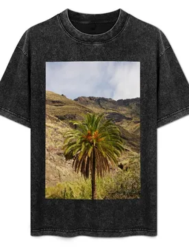 Palm Tree Photo in Gran Canaria, Spain Nature Photography T-Shirt Minimalist Casual Short Sleeve Top - Aliexpress - FashionsVida