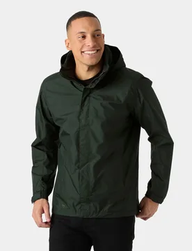 Men's Dubliner Shell Rain Jacket Green M - Dark Jungle Green - Male - Helly Hansen - FashionsVida