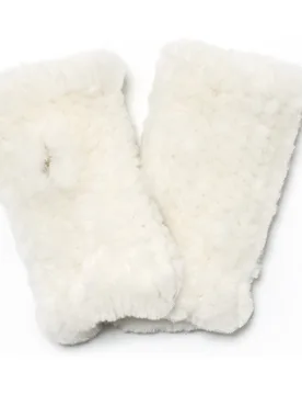 Guantes mitones de mujer tricotados de pelo de cordero en color - Maximilian - FashionsVida