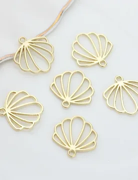 Zinc Alloy Pendant Hollow Out Cute Flat Scallop Charms 20mm 10pcs/lot For DIY Jewelry Earring Making Accessories - Aliexpress - FashionsVida