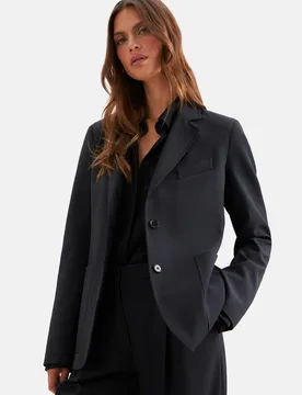Zweiknopf Blazer mit aufgesetzten Taschen Schwarz 44 - Seidensticker - FashionsVida