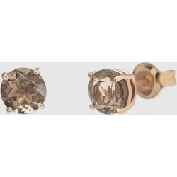 Pendientes Black & White de oro con cuarzo fumé