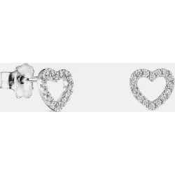 Pendientes les classiques corazón de oro y diamantes