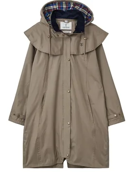 Women's Outrider 3/4 Length Waterproof Raincoat in Stone Size: 8 - Stone - Size: 8 - Lighthouse Clothing - FashionsVida