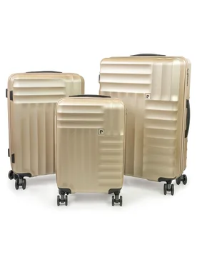Soleil Wheeled Hard Sided Suitcase 3pc Luggage Set - Pierre cardin - FashionsVida