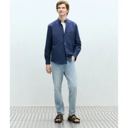 Camisa lisa de oxford hombre