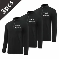 Piece Men's Autumn Fitness Long-Sleeved Quick-Dry Running Sweatshirt Half-Zipper Training Top Custom Print Available