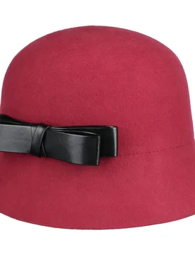 Lianda Cloche Wool Felt Hat by - dark red - Damen - Size: M (56-57 cm) - Lierys - FashionsVida