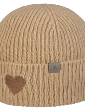 Extra Fine Merino Heart Knit Beanie by - beige - Damen - Size: One Size - Lierys - FashionsVida