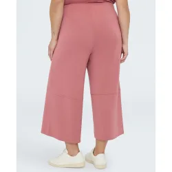 Pantalones de mujer cropped cintura elástica