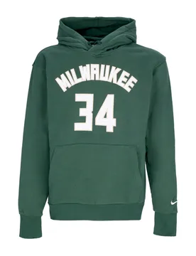 Felpa Cappuccio Uomo Nba Essential Fleece Hoodie No 34 Giannis Antetokounmpo Milbuc Fir - NIKE NBA - FashionsVida