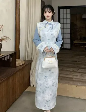Autumn/winter New Fashion Fleece and Thickened Dress Retro New Chinese-style Modified Cheongsam Dress Plus-size Women's - Aliexpress - FashionsVida