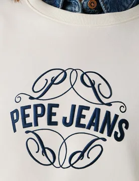 Sudadera bomber de mujer cuello redondo con logo - Pepe Jeans - FashionsVida