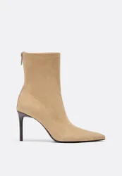 Stiefeletten mit feinem Absatz in Wildlederimitat BEIGE 36