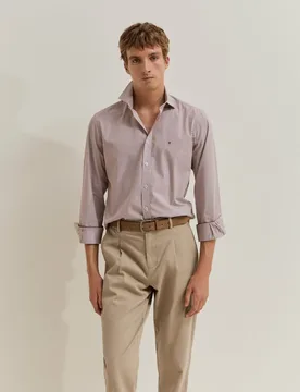 Camisa de hombre de corte slim fit con rayas - Lion of Porches - FashionsVida