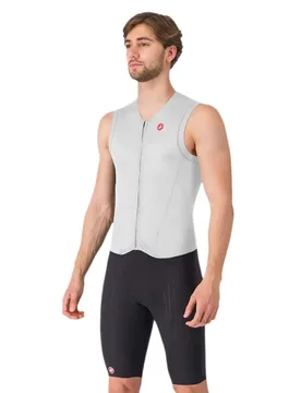 Tuta Da Gara Senza Maniche Free San Remo 3 White / Black - Castelli - FashionsVida