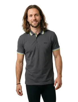 Polo à Manches Courtes Paddy 10241663 Green Dark Grey 2 L - BOSS - FashionsVida